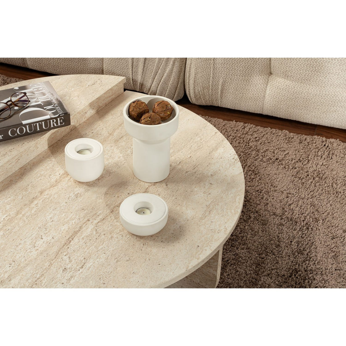 Durban (90 x 30 x 60 cm) Soffbord Travertin