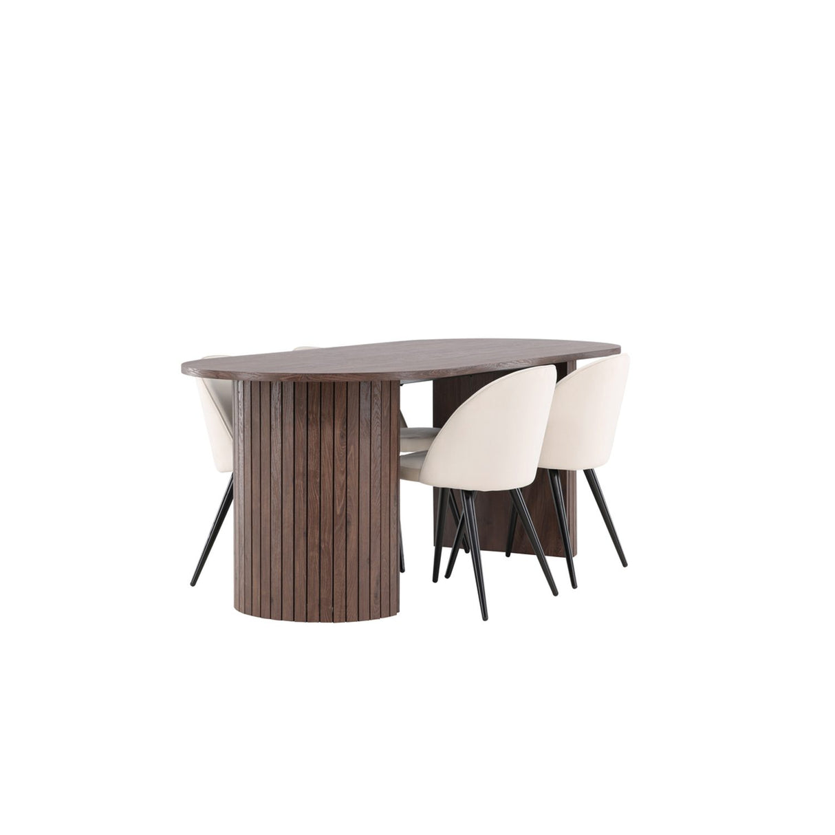Härön, Velvet Ovalt matgrupp Beige,Svart, Mocka, 200 x 90