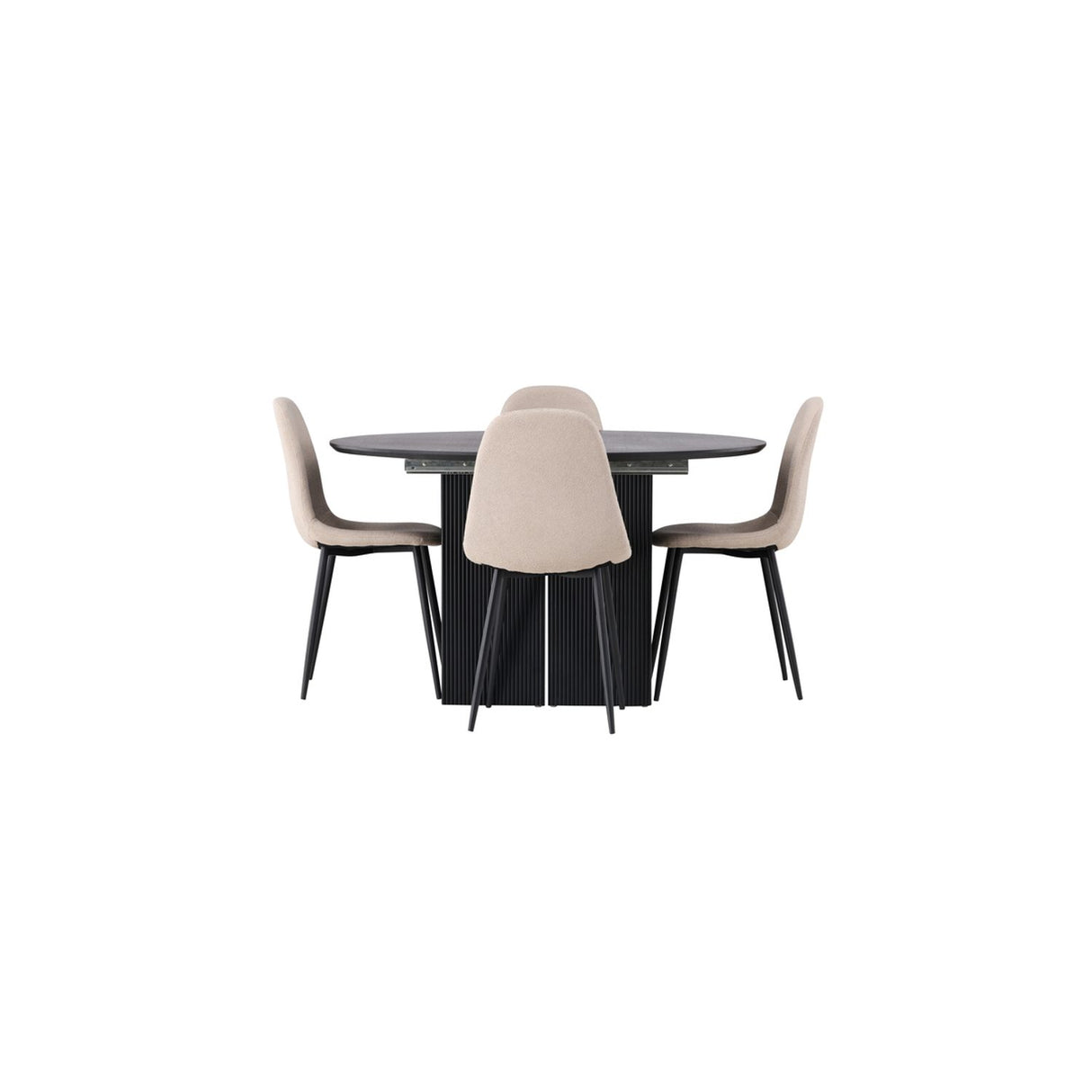 Matilda, Polar Rund matgrupp Beige,Svart, Svart, ⌀130