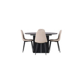 Matilda, Polar Rund matgrupp Beige,Svart, Svart, ⌀130