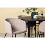 Copenhagen, Berit Rund matgrupp Beige, Svart, Svart, ⌀115