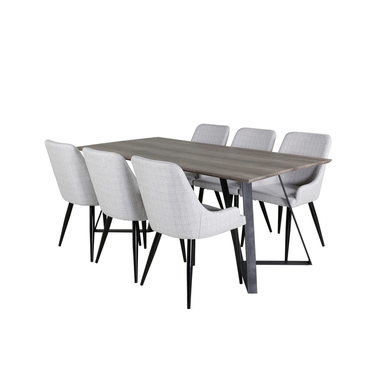 Marina, Plaza Rektangulär matgrupp Svart,Grå, Svart,Grå, 180 x 90