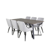 Marina, Plaza Rektangulär matgrupp Svart,Grå, Svart,Grå, 180 x 90