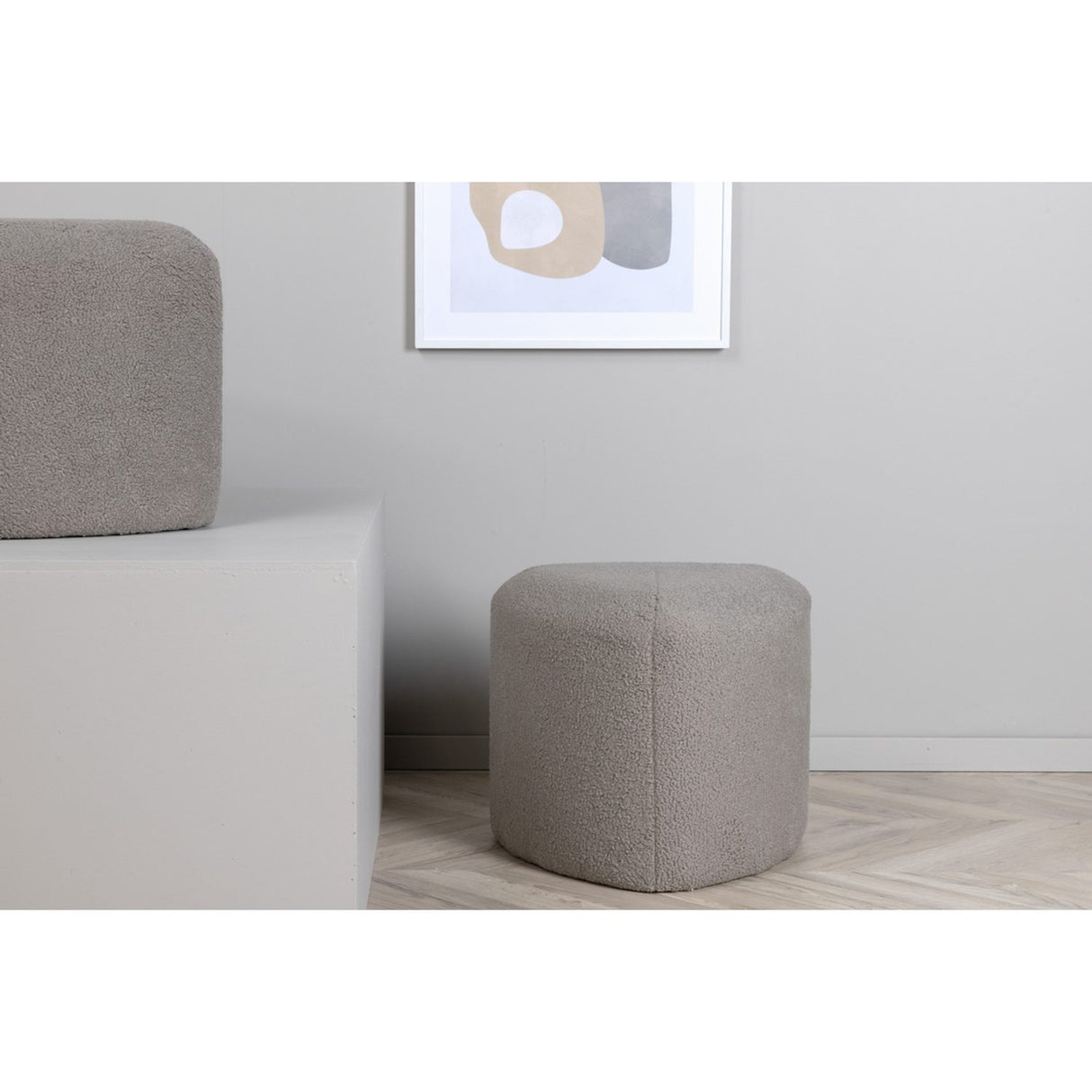 Peg Puff Grå, Polyester teddy