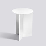 Slit runt Ø35 × H47 cm Sidobord White – pulverlackerat stål