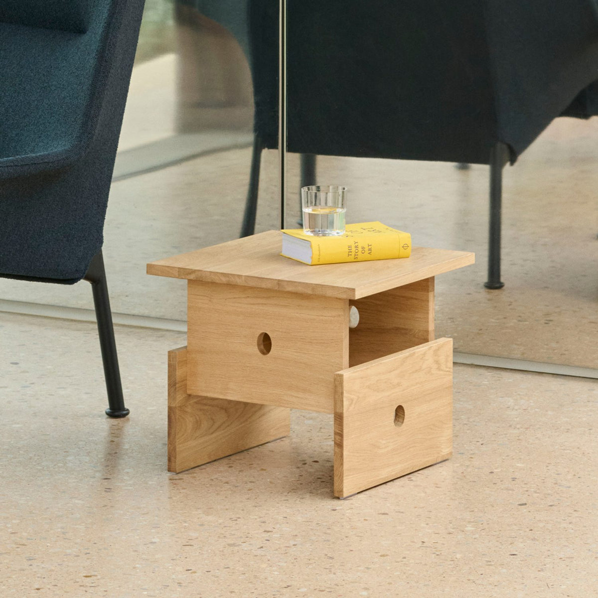 Wood Box 40 × 40 × 35 cm Soffbord oljad ek