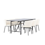 Astrid, Edina Rektangulär matgrupp Svart,Vit, Svart, 200 x 90