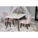 Polar, Velvet Rektangulär matgrupp Svart,Rosa, Svart,Vit, 50 x 80 x 60