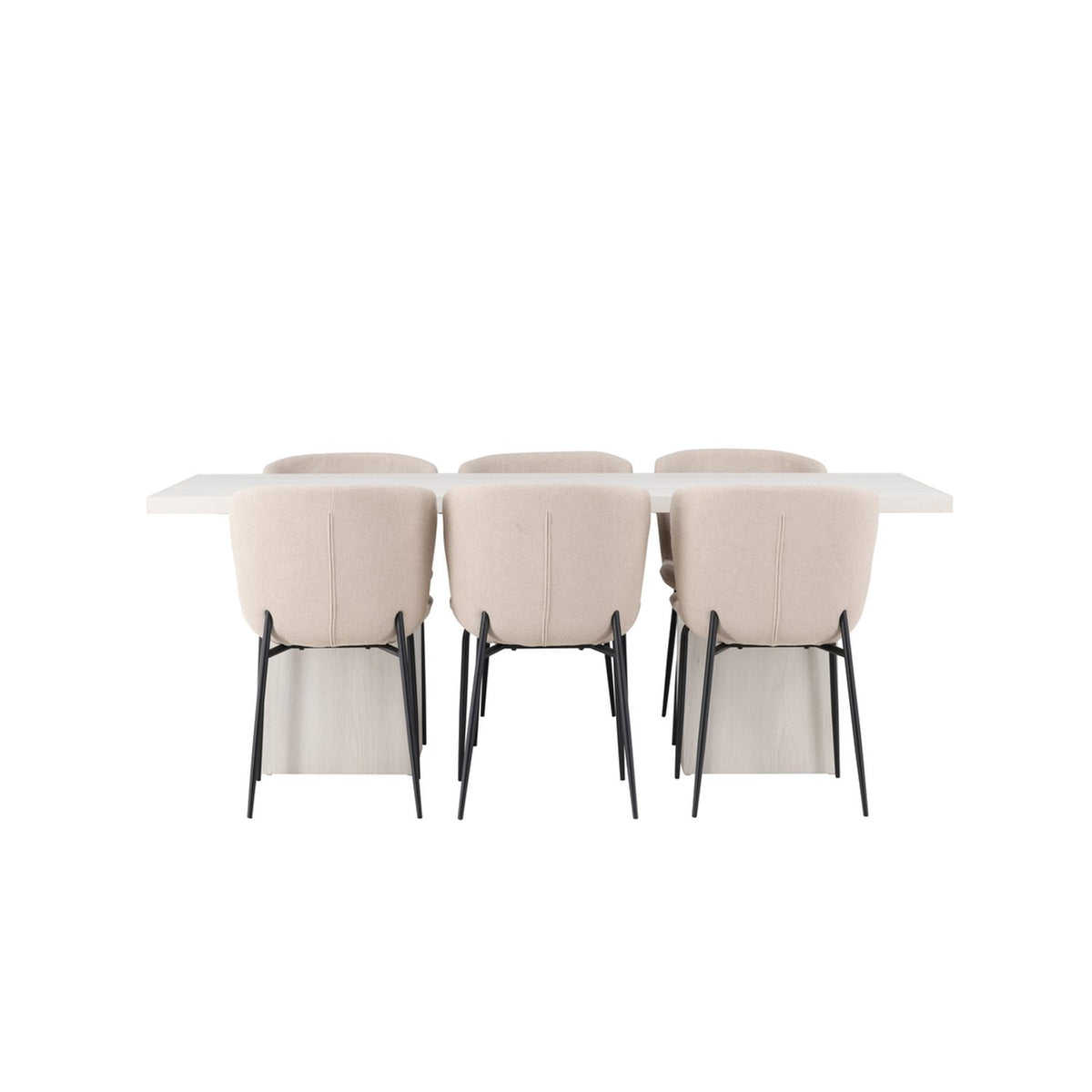 Olga, Modesto Rektangulär matgrupp Beige,Svart, Vit, 200 x 90
