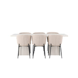 Olga, Modesto Rektangulär matgrupp Beige,Svart, Vit, 200 x 90