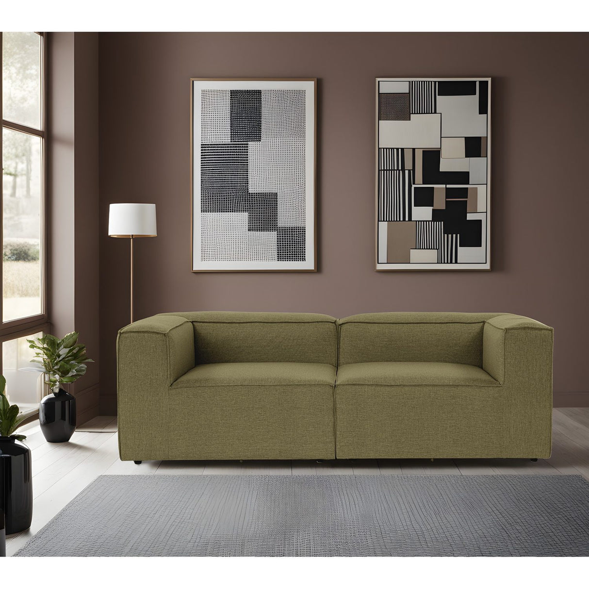 Fora 2-sits (214 x 66 x 105 cm) 2-sitssoffa Grön
