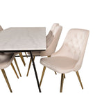 Estelle, Velvet Deluxe Rektangulär matgrupp Beige