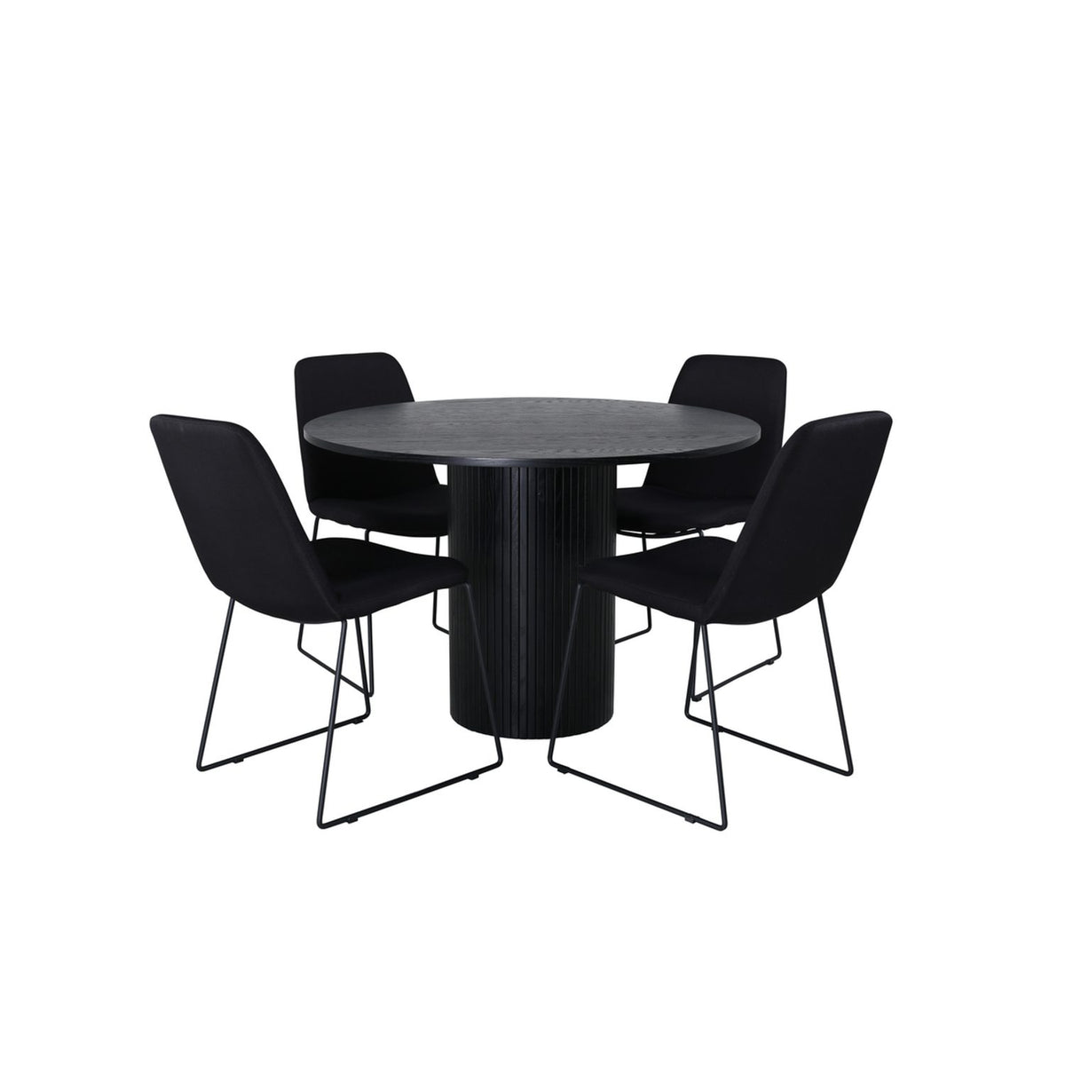 Bianca, Muce Rund matgrupp Svart, Svart, 4st