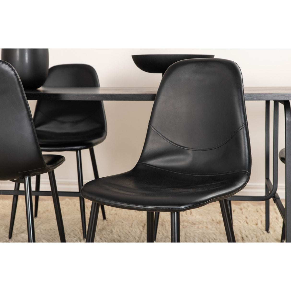 Uno, Polar Rektangulär matgrupp Svart, Svart, 200 x 90