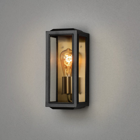Carpi E27 Vägglampa Ute Svart/Mässing, Liten (12.5 cm)