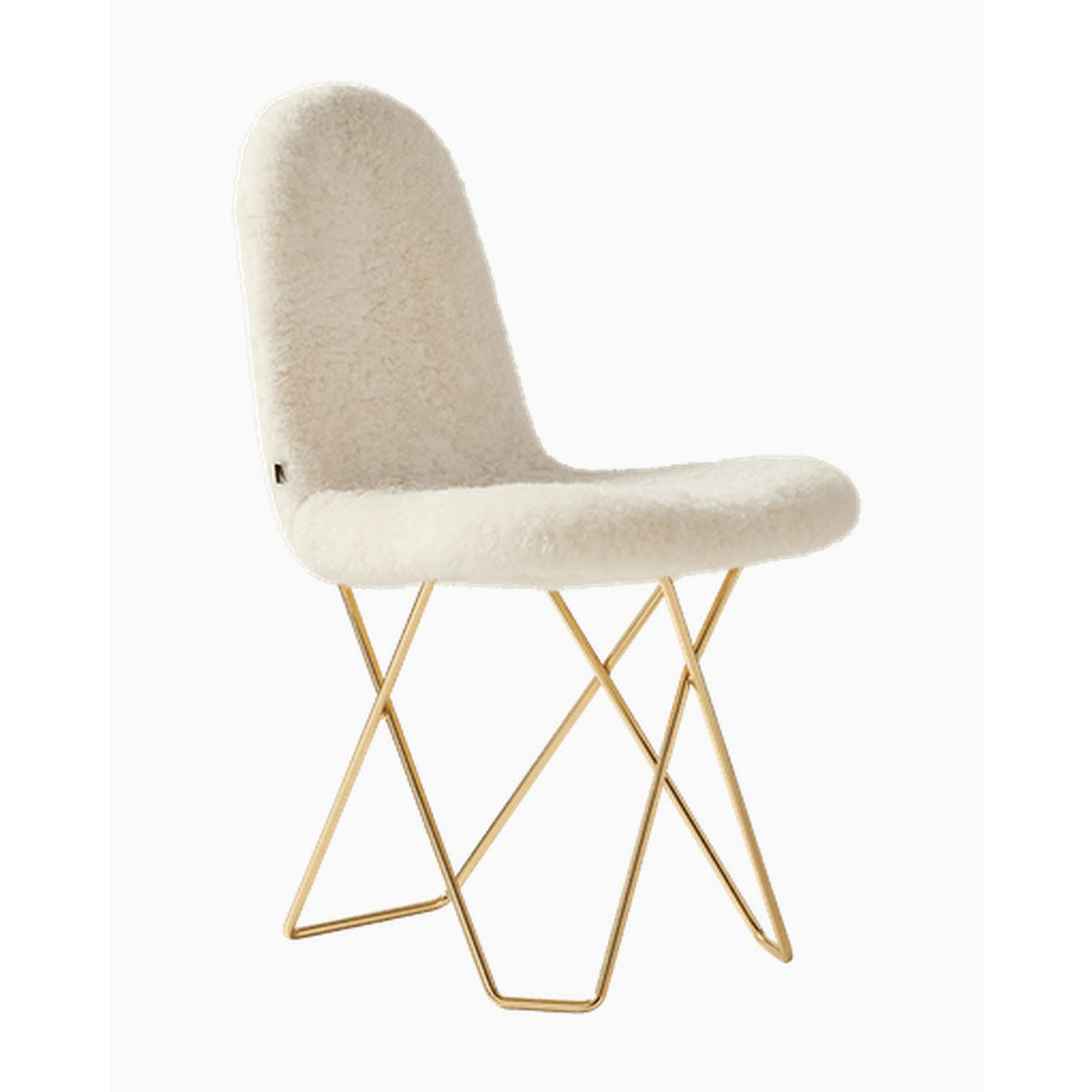 Cactus Sheepskin Stol Guld, Vit