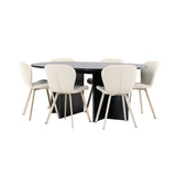 Strada, Lilja Oval matgrupp Beige, Svart, ⌀120