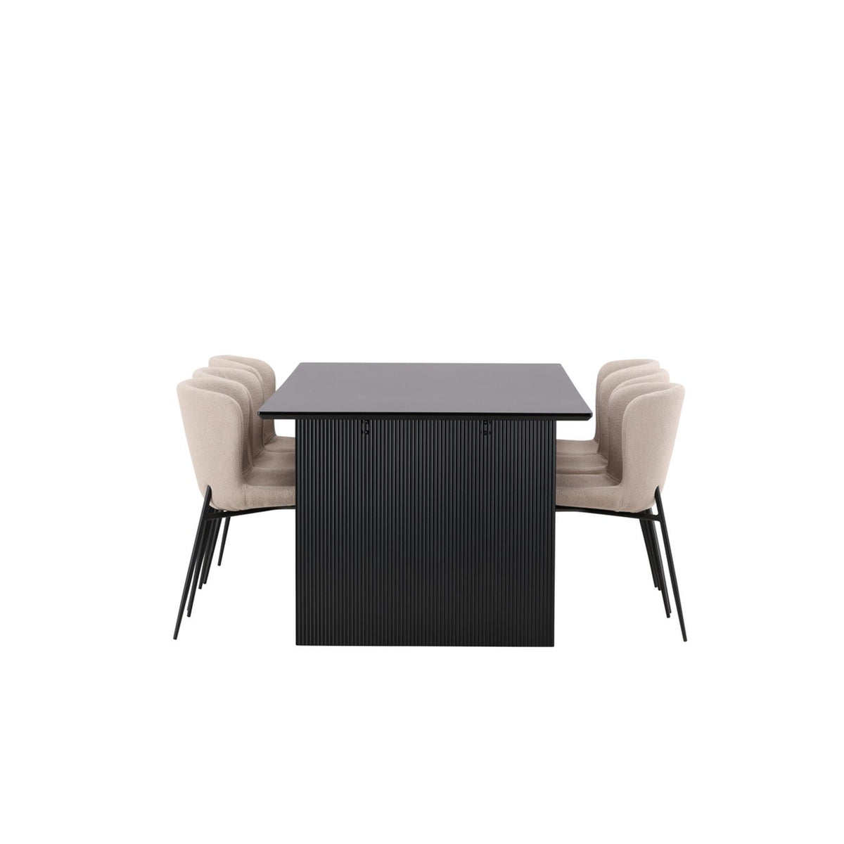 Vail, Modesto Rektangulär matgrupp Svart,Brun, Svart, 200 x 100