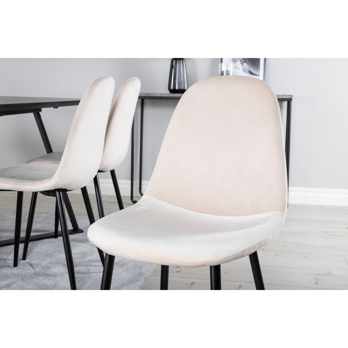Marina, Polar Rektangulär matgrupp Beige,svart, Svart, 180 x 90