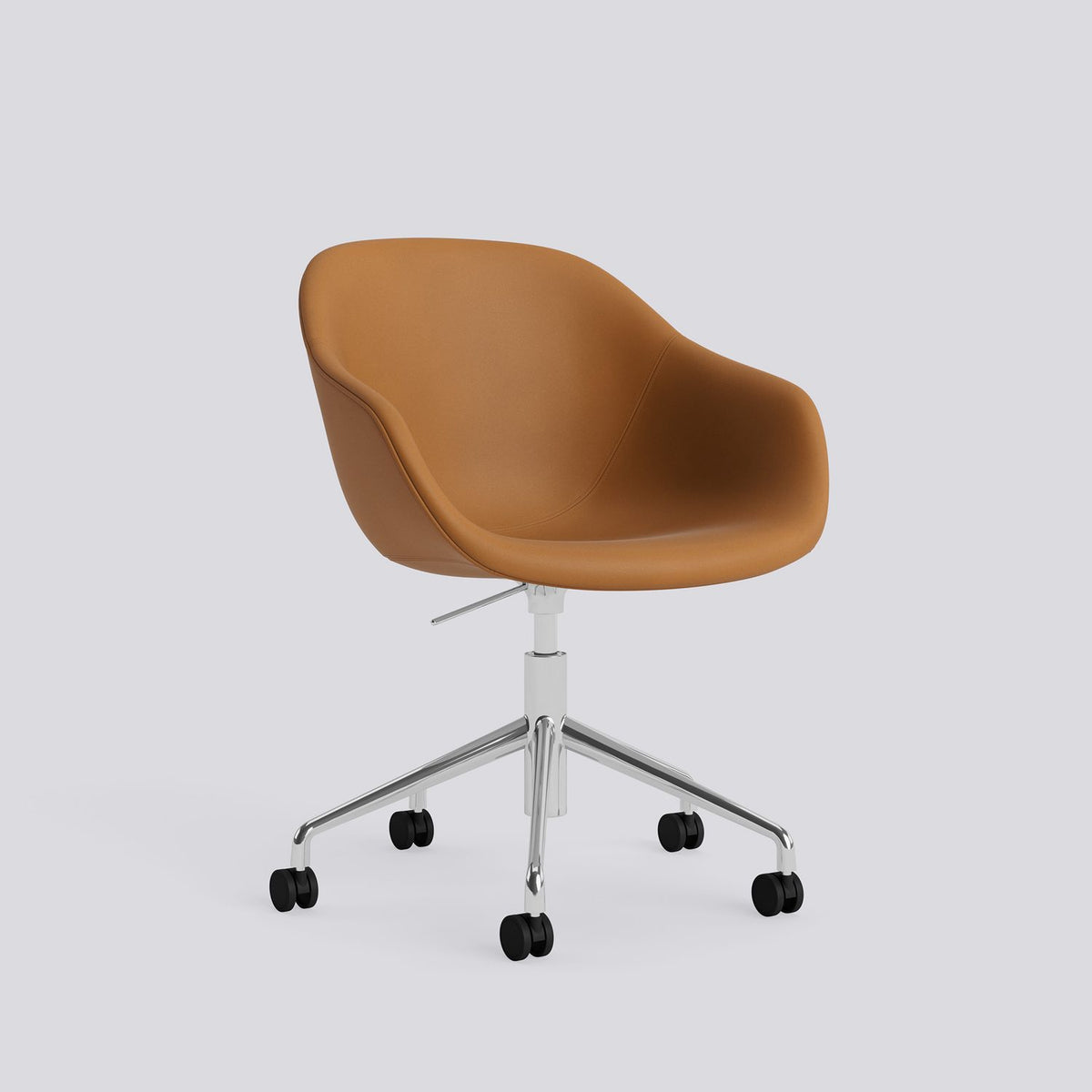 AAC 253 Kontorsstol Sense Cognac, polerad aluminium