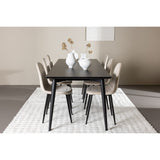 Ellis, Polar Rektangulär matgrupp Beige,Svart, Svart, 230 x 85