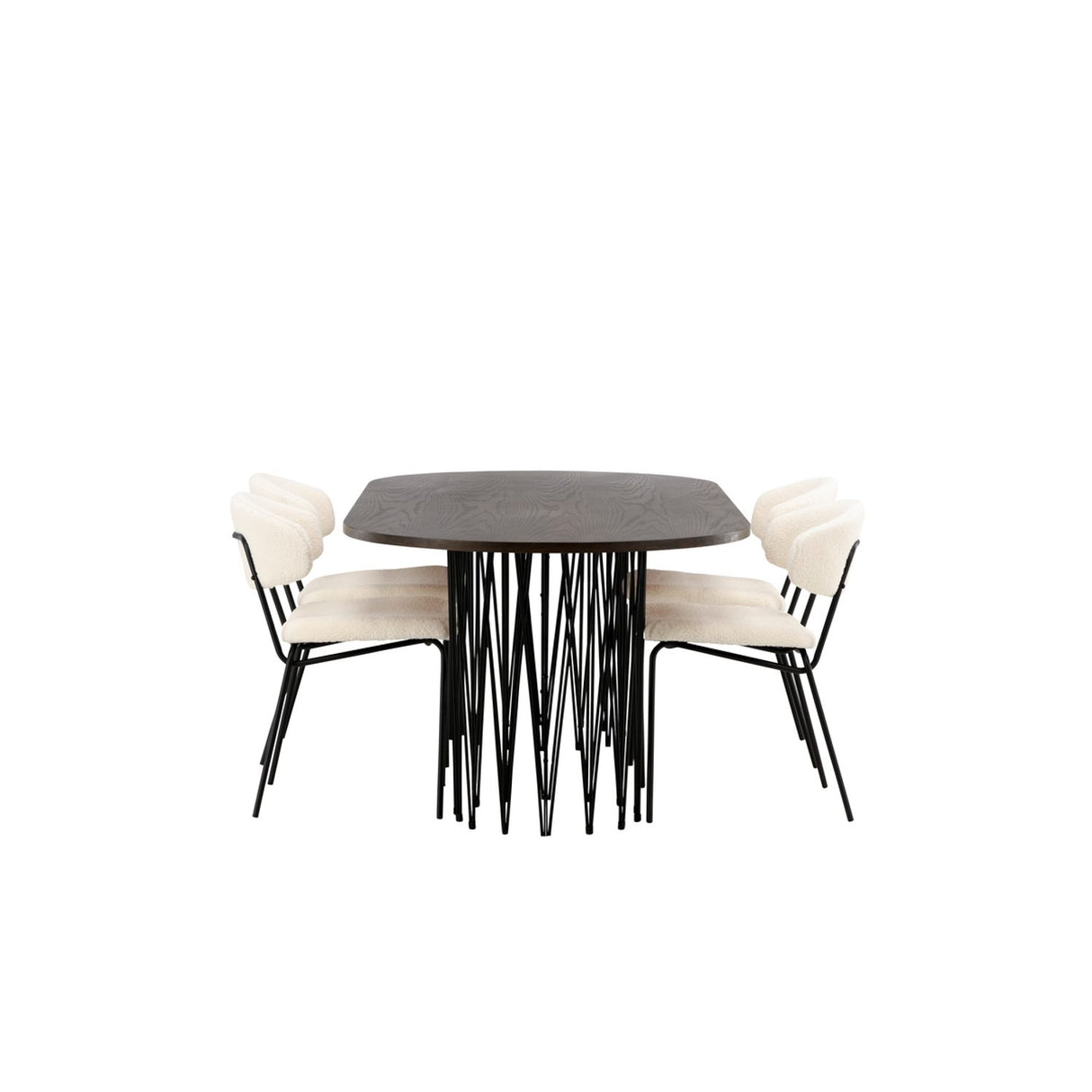 Stone, Chico Oval matgrupp Vit, Svart, mocka, 220 x 100