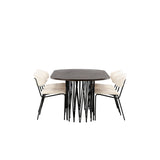 Stone, Chico Oval matgrupp Vit, Svart, mocka, 220 x 100