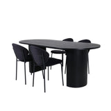 Bianca, Vault Oval matgrupp Svart, Svart, 200 x 90