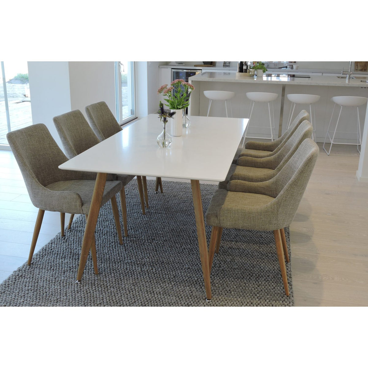 Polar, Plaza Rektangulär matgrupp Grå,Natur, Natur,VIT, 180 x 90