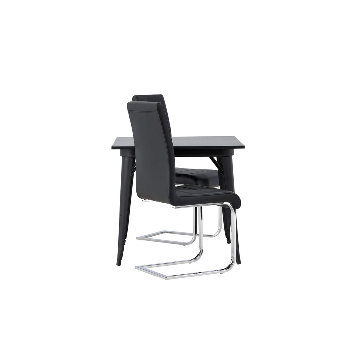 Tempe, Tempo Rektangulär matgrupp Svart,Grå, Svart, 80 x 80