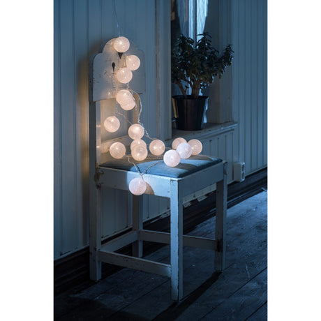 16 Garnbollar 6cm LED Ljusslinga Inomhus Vit