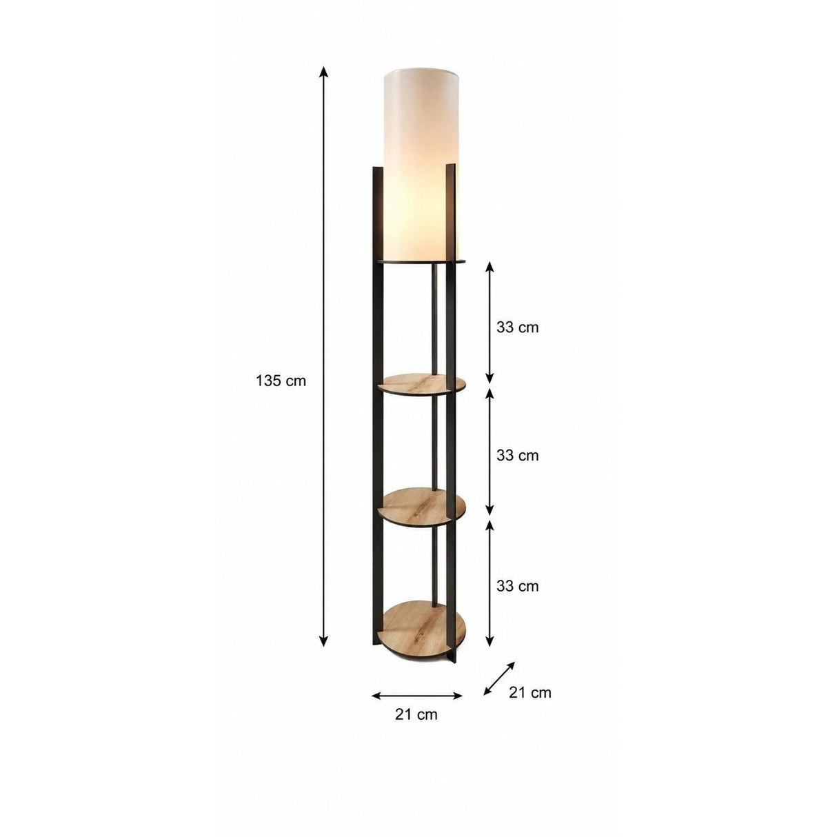 Tirana (H 135 cm) Golvlampa Ek
