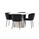 Lanzo, Edina Runt matgrupp Svart, Beige, 4st