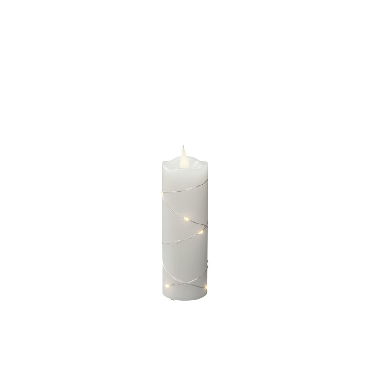 Vaxljus varmvita micro LED timer 4/8h 2xAA Dekorationsljus El 5x15,2 cm, Vit