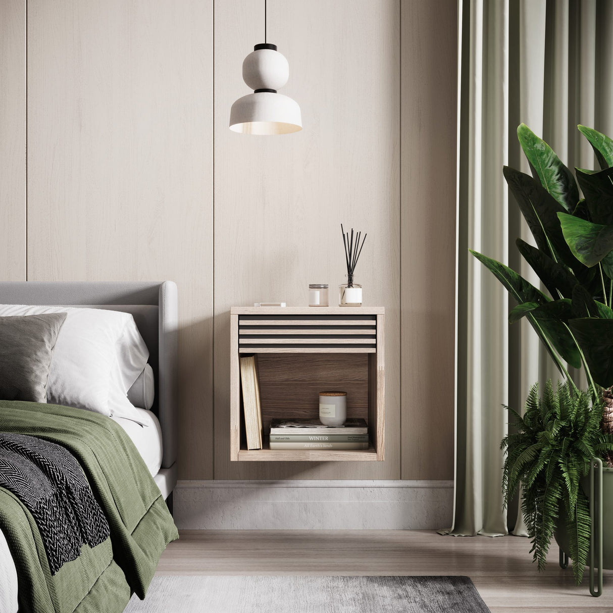 Broholm Nattduksbord 40x40 cm Vitoljad Ek