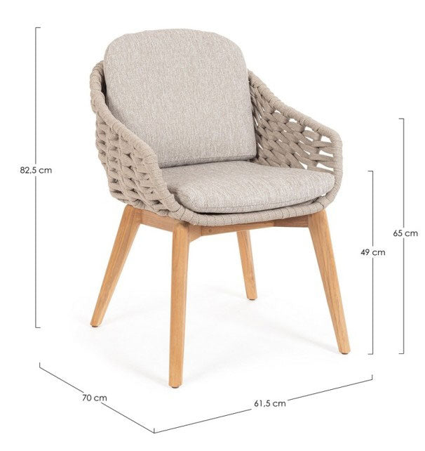 Monterosso Stol Beige/Teak
