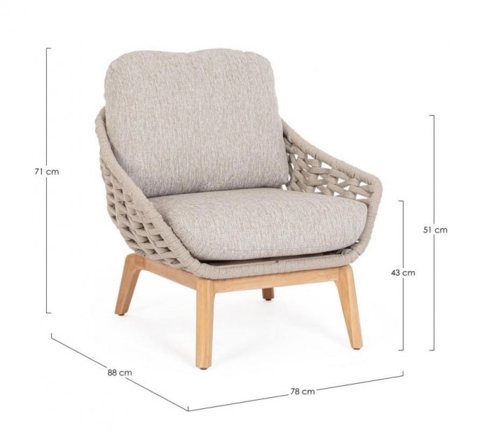 Monterosso Fåtölj Beige/Teak