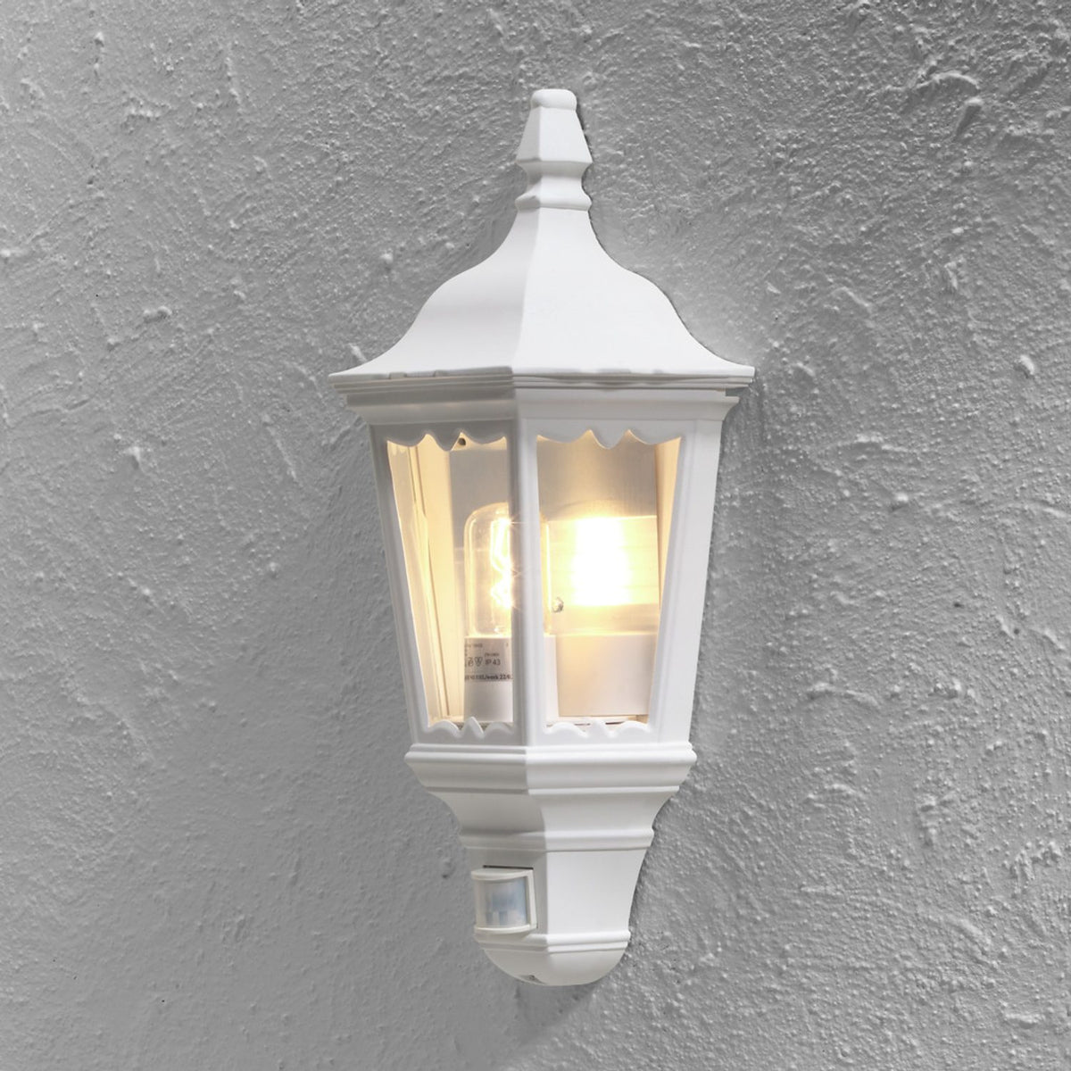 Firenze Sensor E27 Vägglampa Ute Vit