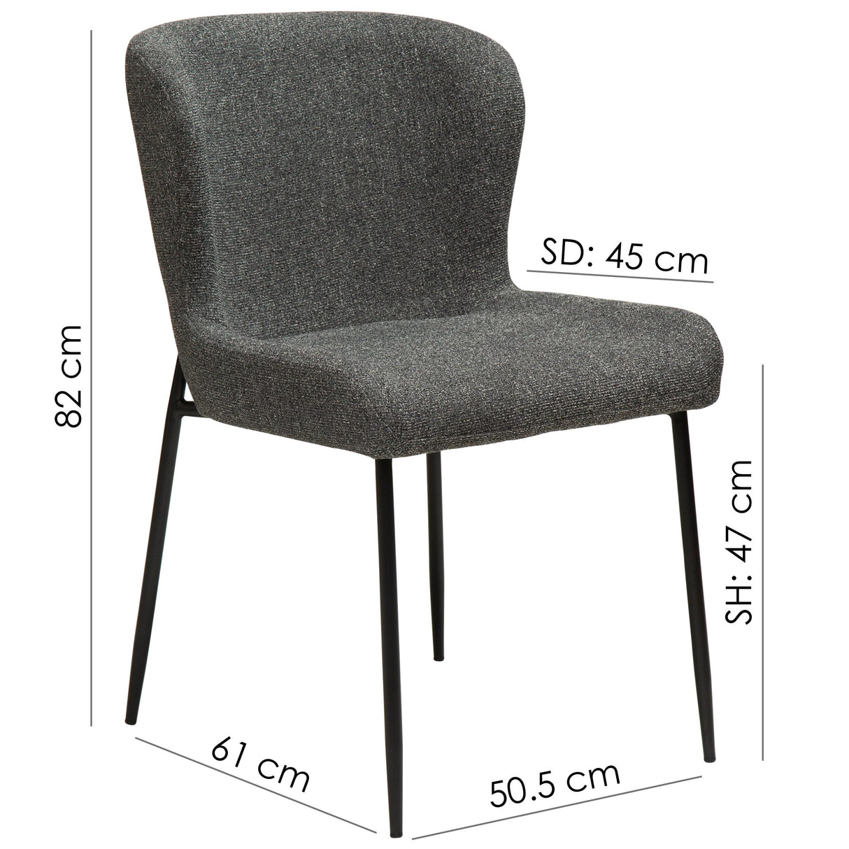 Glam Stol Pebble Green, Black