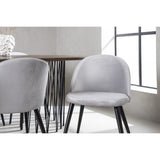 Stone, Velvet Rektangulär matgrupp Svart,Grå, Svart, Mocka, 220 x 100