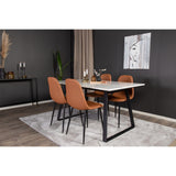Estelle, Polar Rektangulär matgrupp Svart,Brun, Svart,Vit, 140 x 90