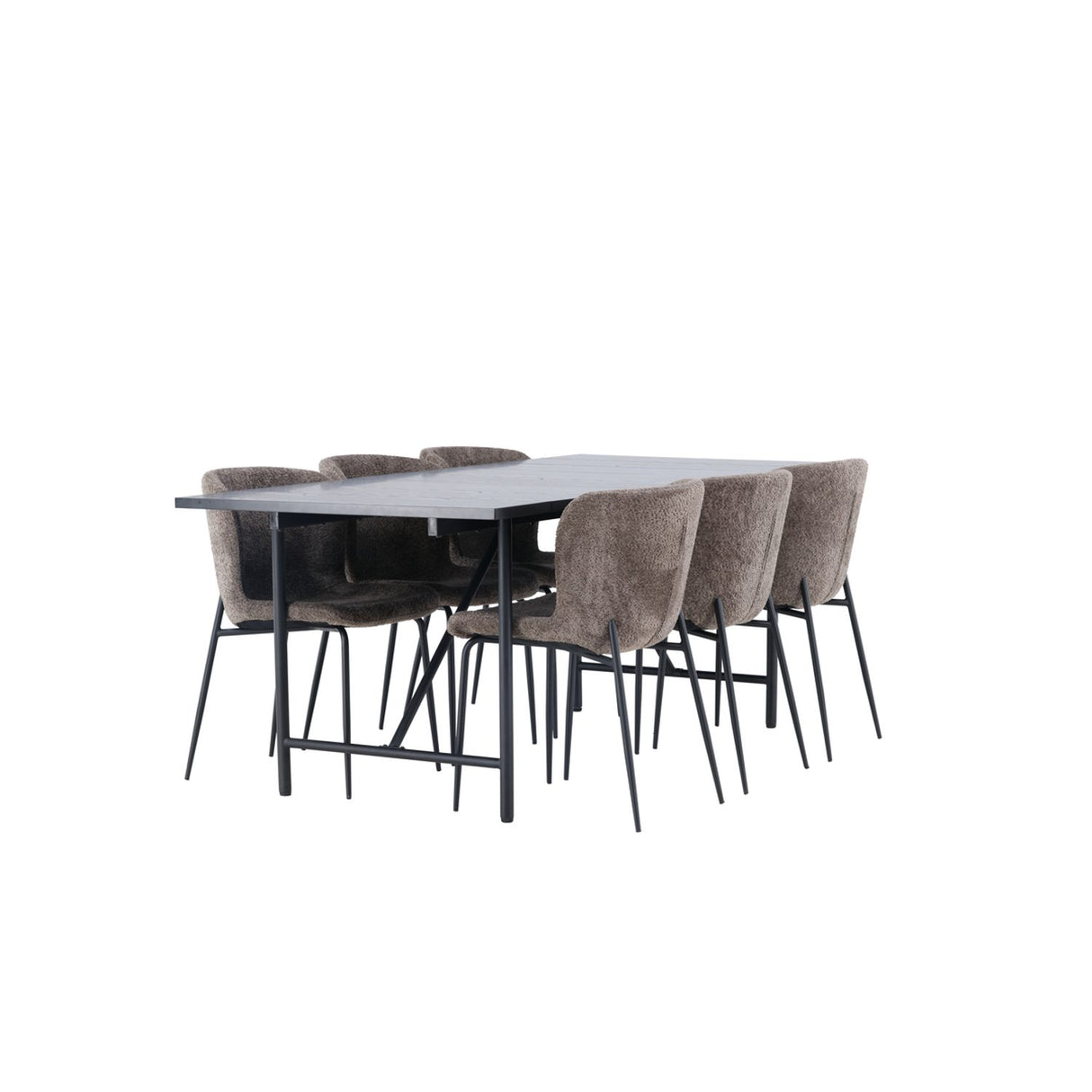 Astrid, Modesto Rektangulär matgrupp Svart,Brun, Svart, 200 x 90