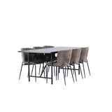 Astrid, Modesto Rektangulär matgrupp Svart,Brun, Svart, 200 x 90