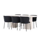 Narvik, Edina Oval matgrupp Svart, Beige, 200 x 100