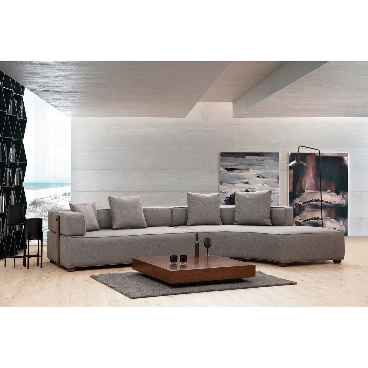 Gondol (180-105 x 70 cm) Grå Hörnsoffa