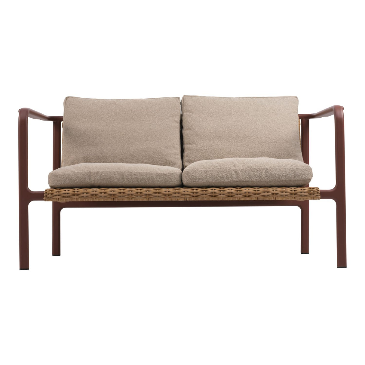 Motty 2-sits Soffa 140x76 cm Zin Red/Teddy Beige