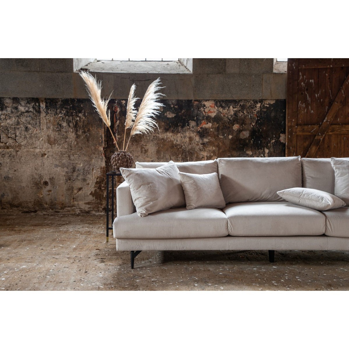 Sofia 3-sitssoffa Beige, Polyester manchester