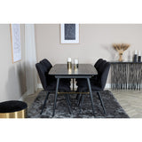 Gold, Gemma Rektangulär matgrupp Svart, Svart, 180 x 85