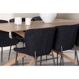 Piazza, Modesto Rektangulär matgrupp Svart, Mocka, 180 x 90