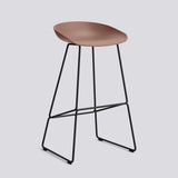 AAS 38 75 cm Barpall Soft brick 2.0, Black – pulverlackerat stål